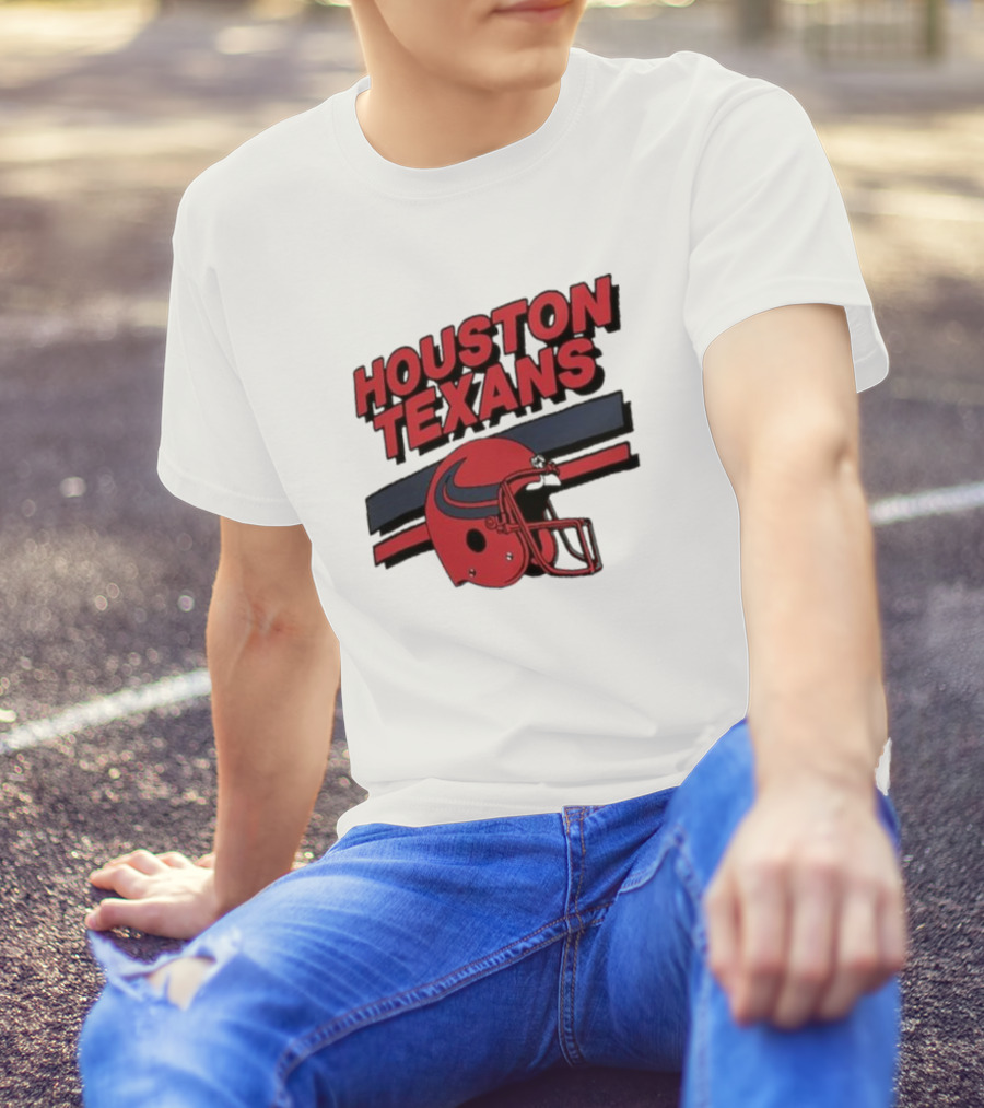 Houston Texans Vintage Helmet Stripes Retro Homage T-Shirt