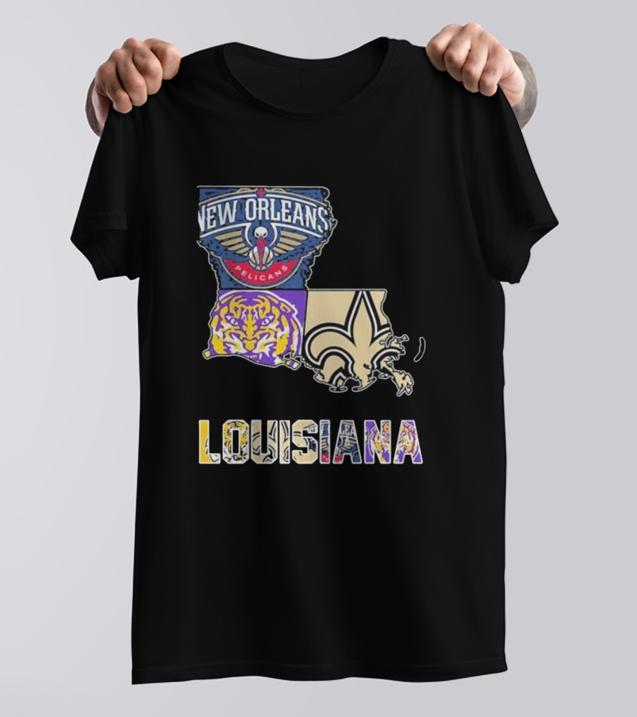 New Orleans Pelicans LSU Tigers New Orleans Saints Louisiana Pride T-Shirt
