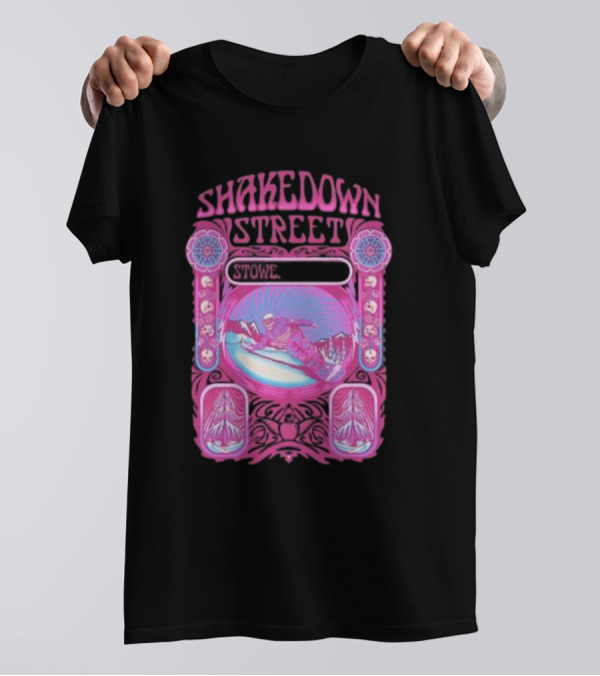 Shakedown Street Stowe Vermont Psychedelic Snowboarder Retro T-Shirt