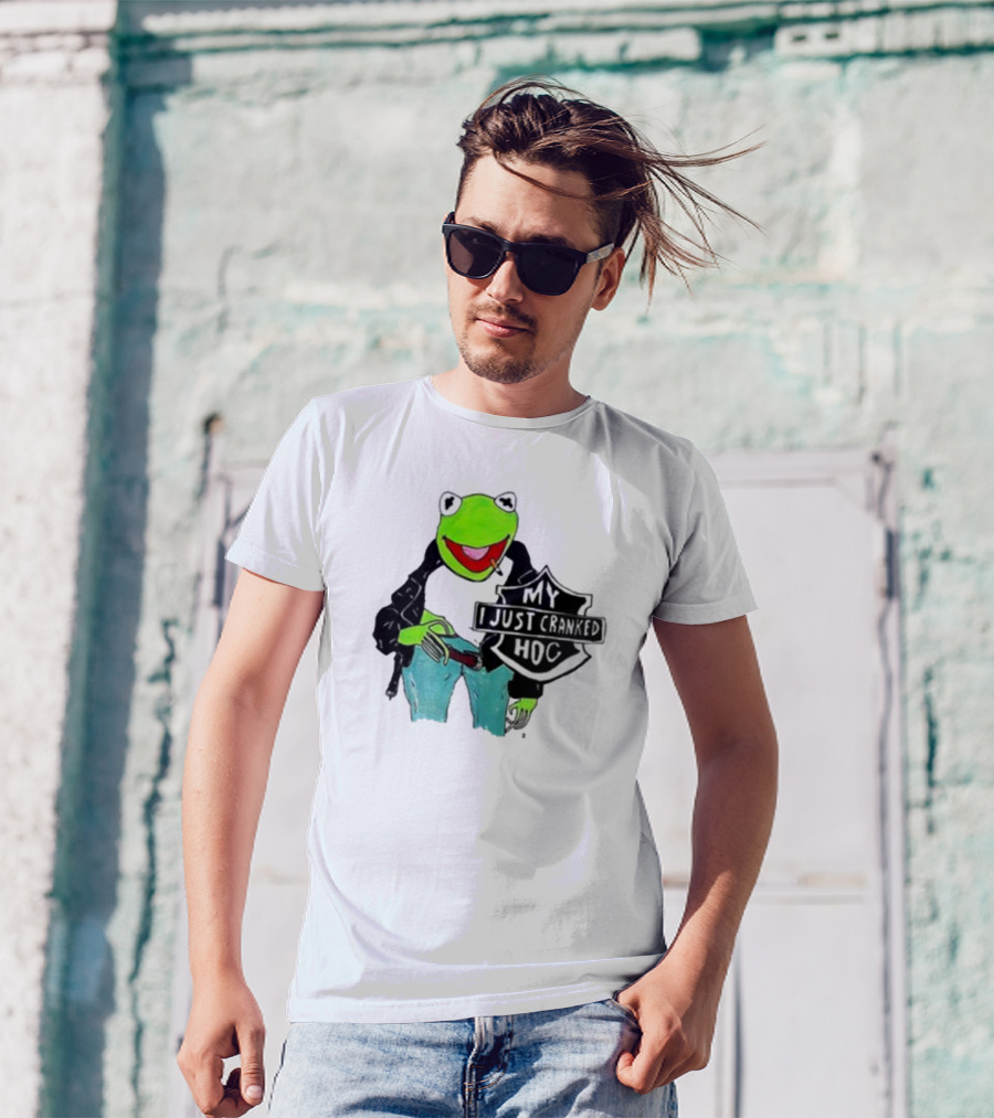 My I Just Cranked Hog Kermit Parody Biker Jacket T-Shirt