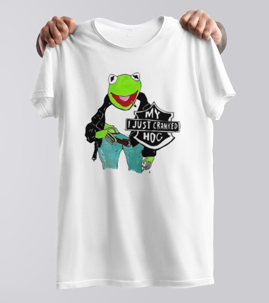 My I Just Cranked Hog Kermit Parody Biker Jacket T-Shirt