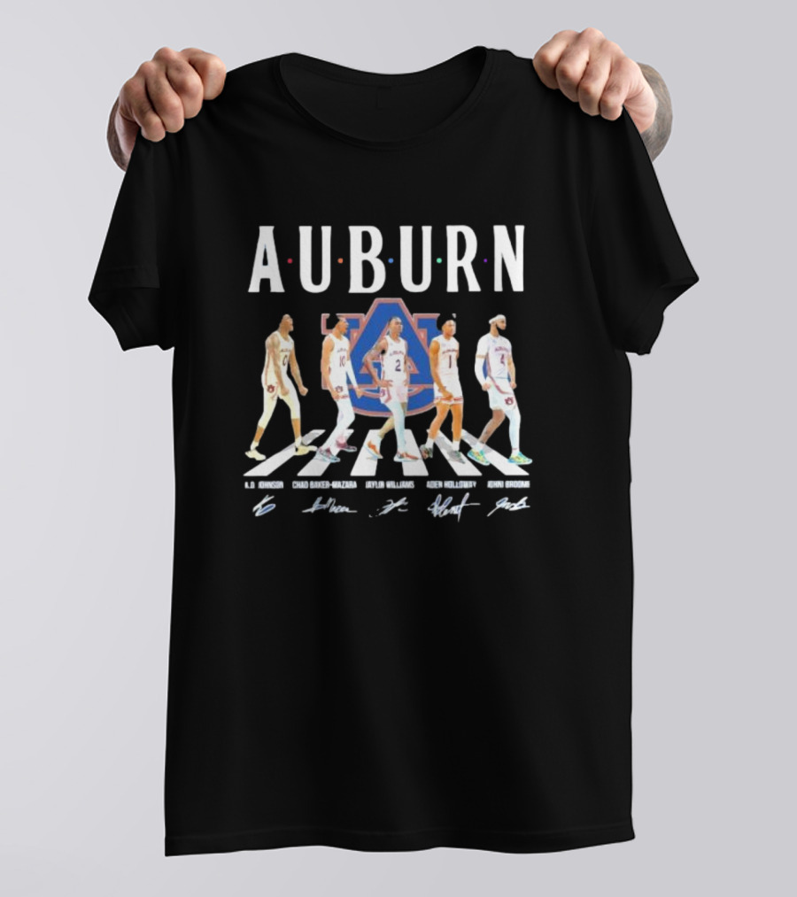 Auburn Tigers Basketball Abbey Road K.d Johnson Chad Baker-Mazara Jaylin Williams Aden Holloway Johni Broome Signatures T-Shirt