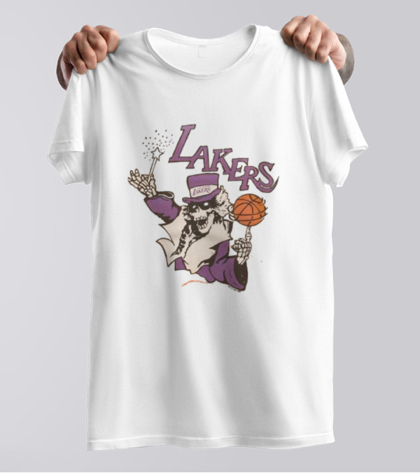NBA Grateful Dead Lakers Skeleton Basketball T-Shirt