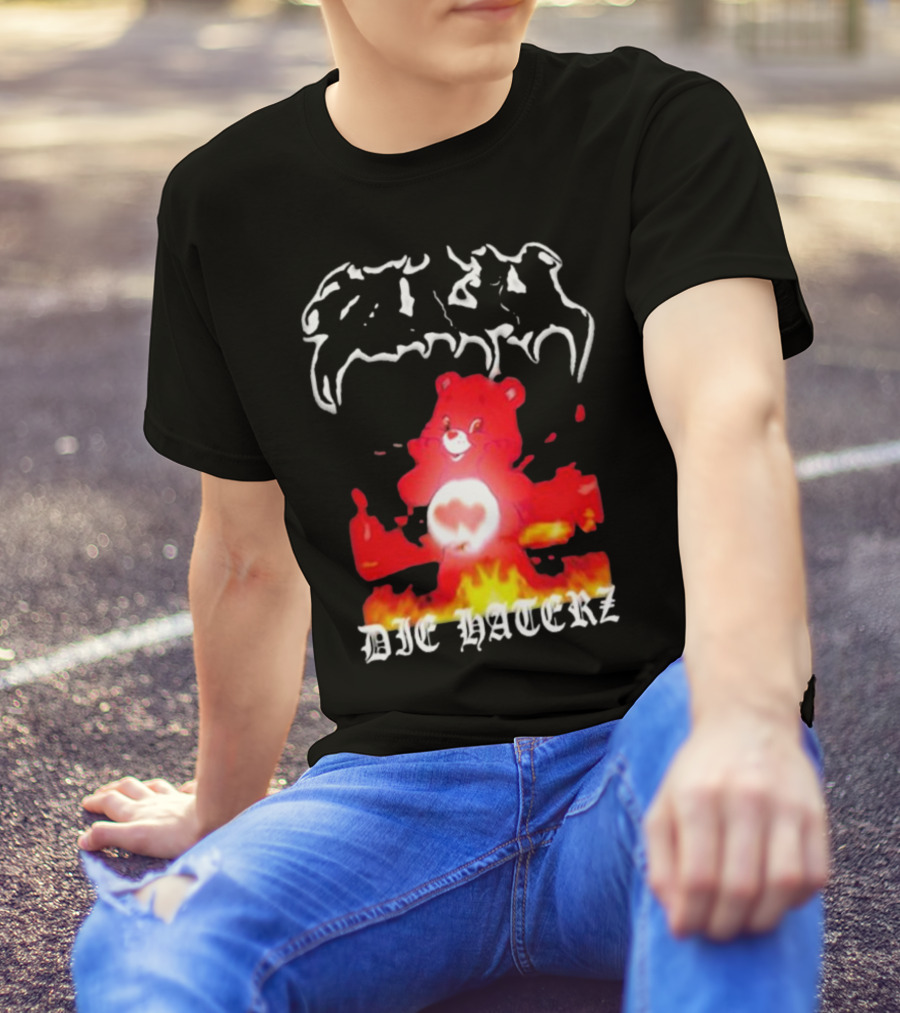 Zulu Bear Die Haterz Burning Heart T-Shirt
