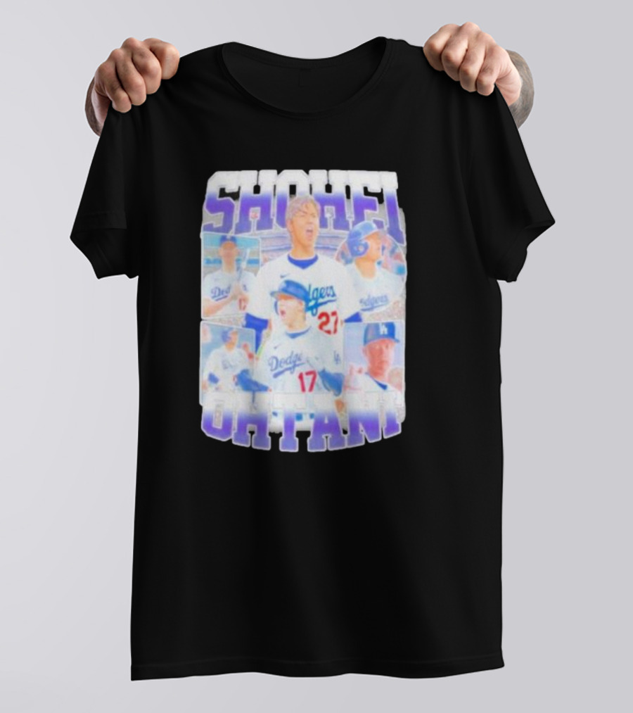 Shohei Ohtani Dodgers Baseball Star Collage T-Shirt