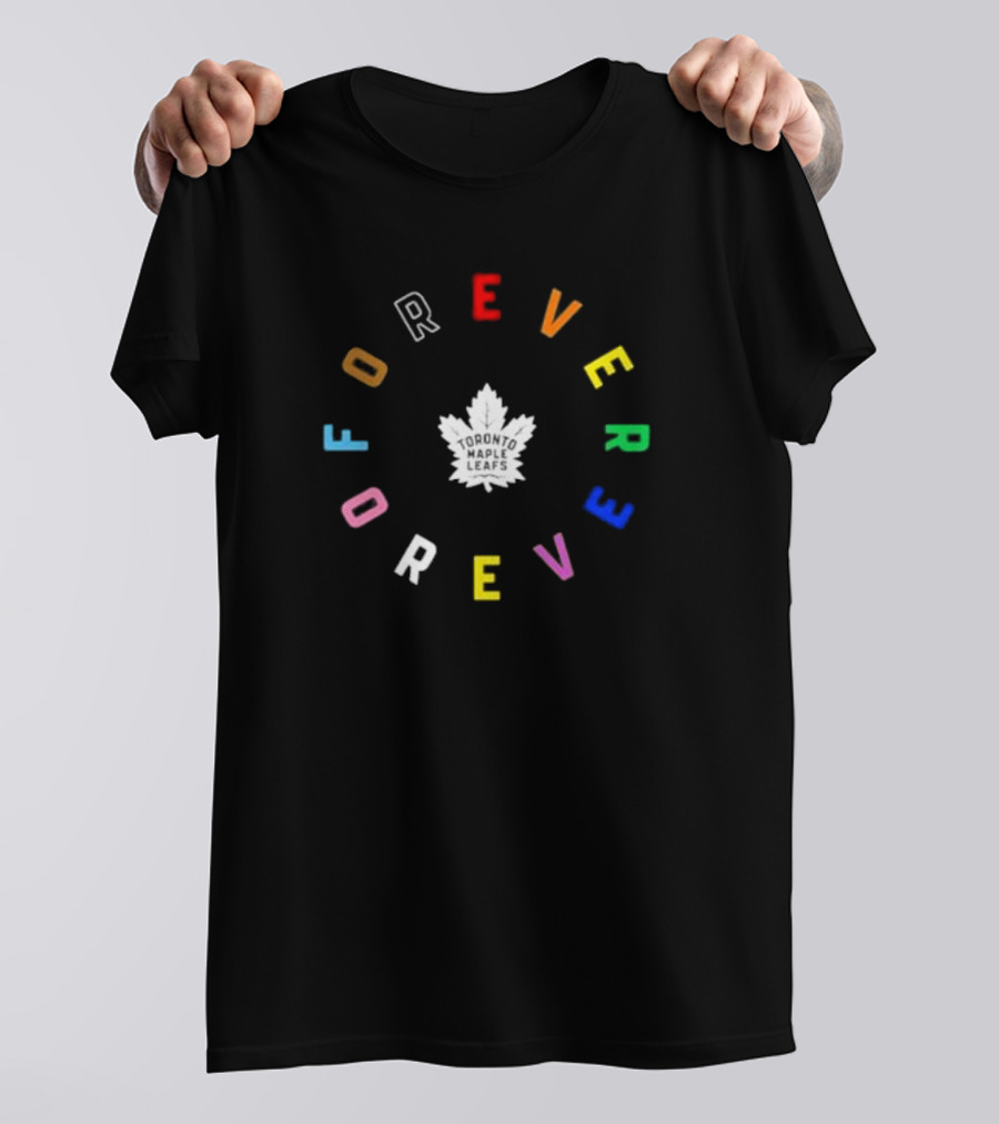 Toronto Maple Leafs Forever Colorful Text Circular T-Shirt