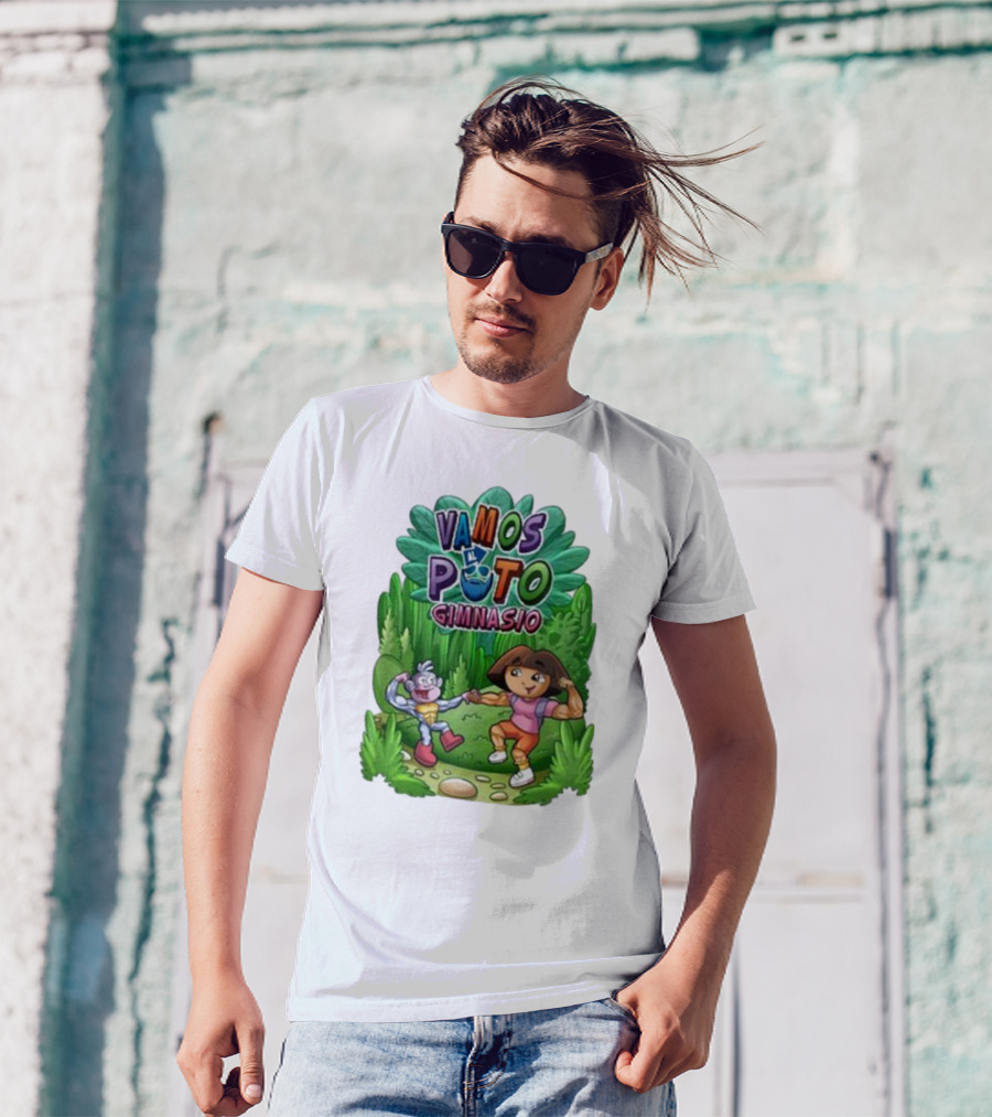Vamos Al Puto Gimnasio Parody Cartoon Characters Fitness T-Shirt