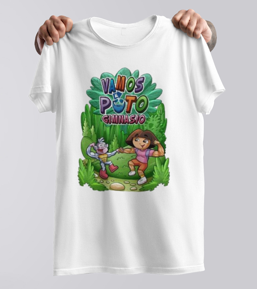 Vamos Al Puto Gimnasio Parody Cartoon Characters Fitness T-Shirt