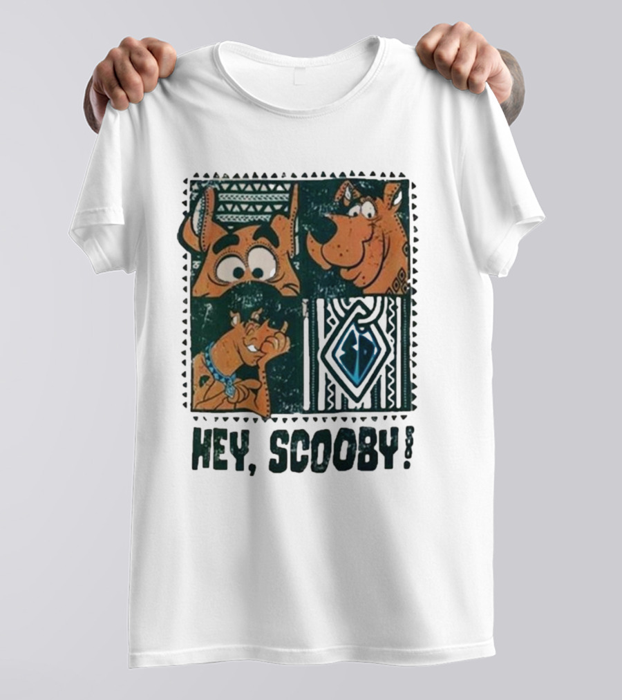 Scooby Doo Hey Scooby With Geometric Patterns And Scooby-Doo Facials T-Shirt