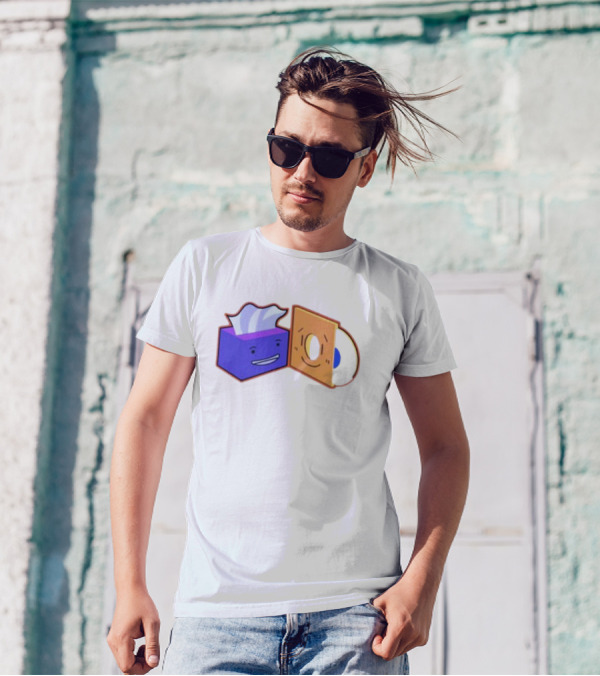 Burner The Strangers Tissue And Vinyl Record Faces T-Shirt