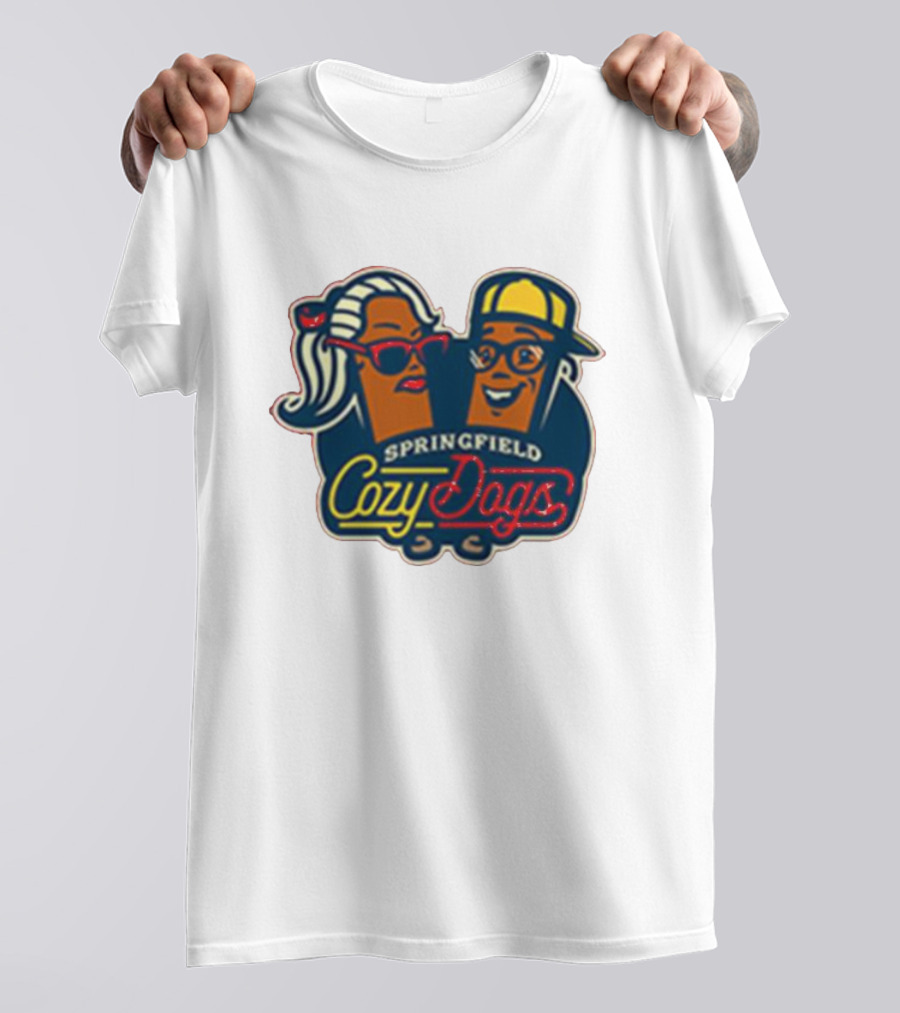 Springfield Cozy Dogs Retro Style Logo With Fun Characters T-Shirt