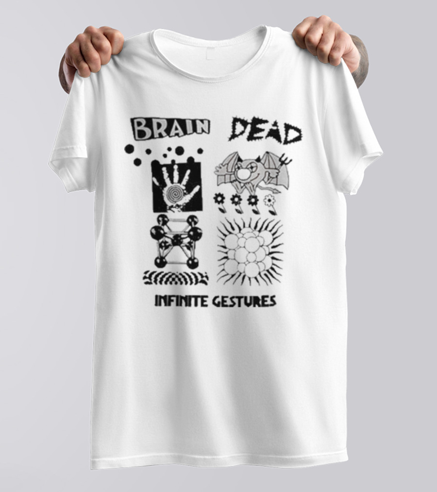 Wearebraindead Brain Dead Infinite Gestures Hand Bat Symbols T-Shirt