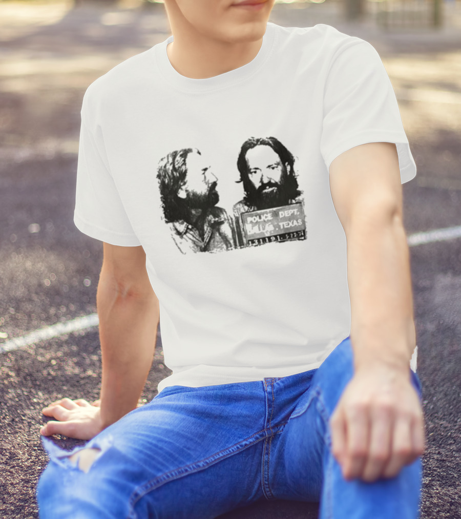 Willie Nelson Police Dept Texas Mugshot Profile T-Shirt