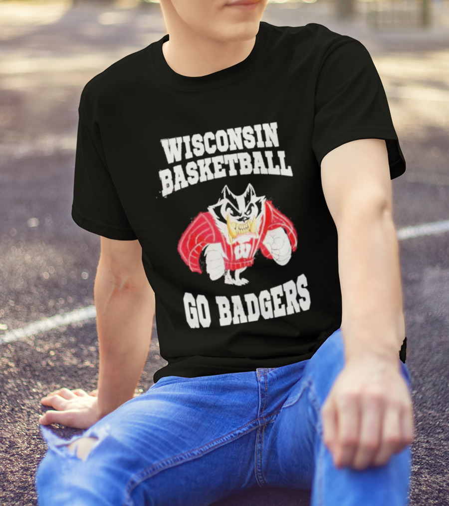 Wisconsin Basketball Go Badgers Mascot Wisconsin Badgers T-Shirt