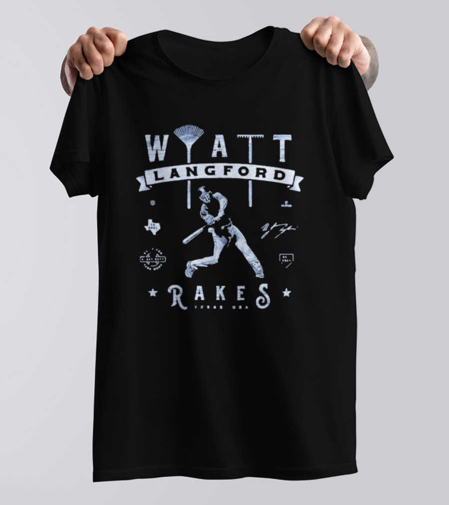 Wyatt Langford Rakes Texas USA Baseball Player T-Shirt