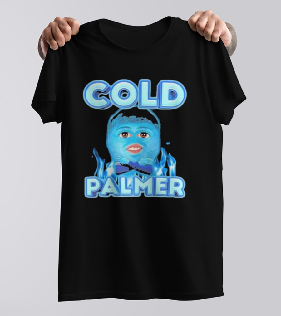 Cold Palmer Frozen Face With Blue Flames T-Shirt