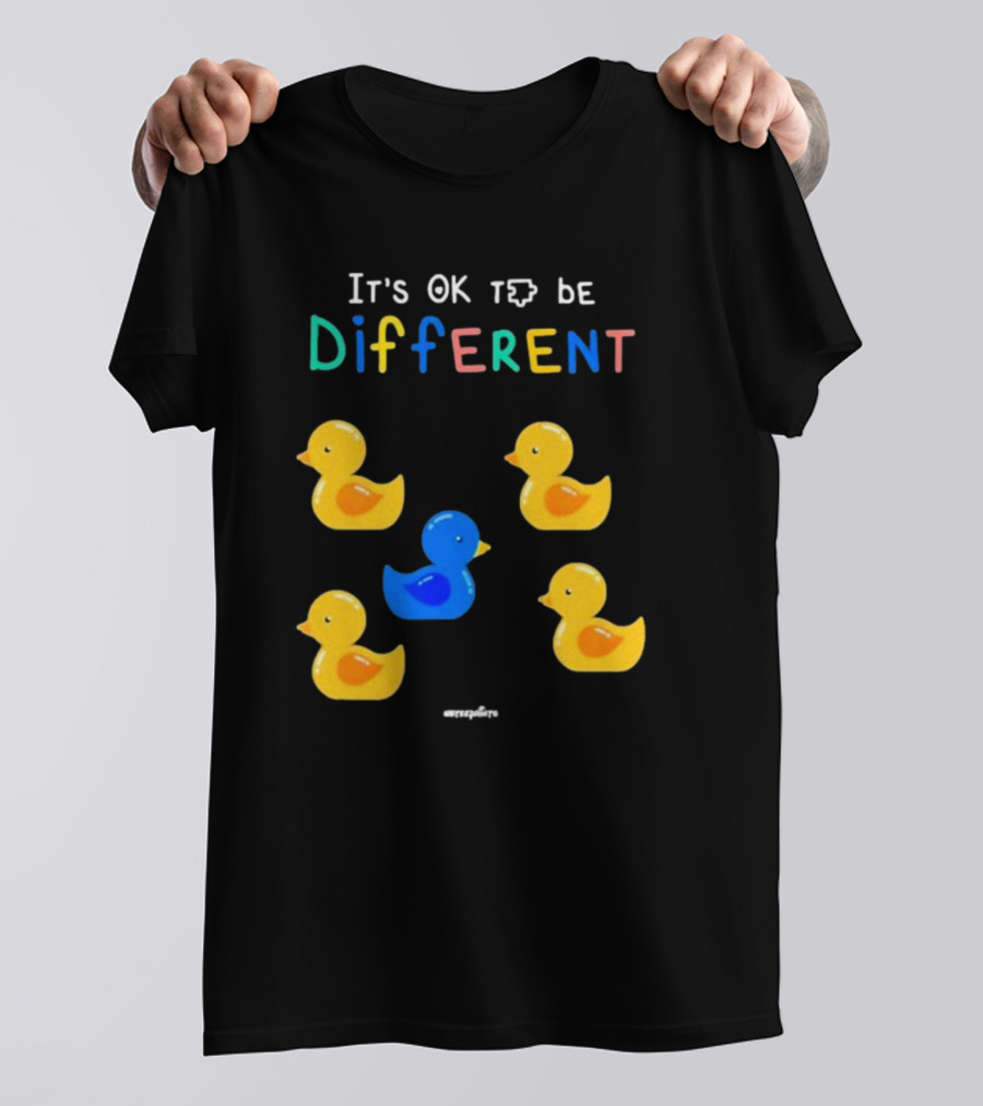 It's OK To Be Different Cute Yellow And Blue Ducklings T-Shirt