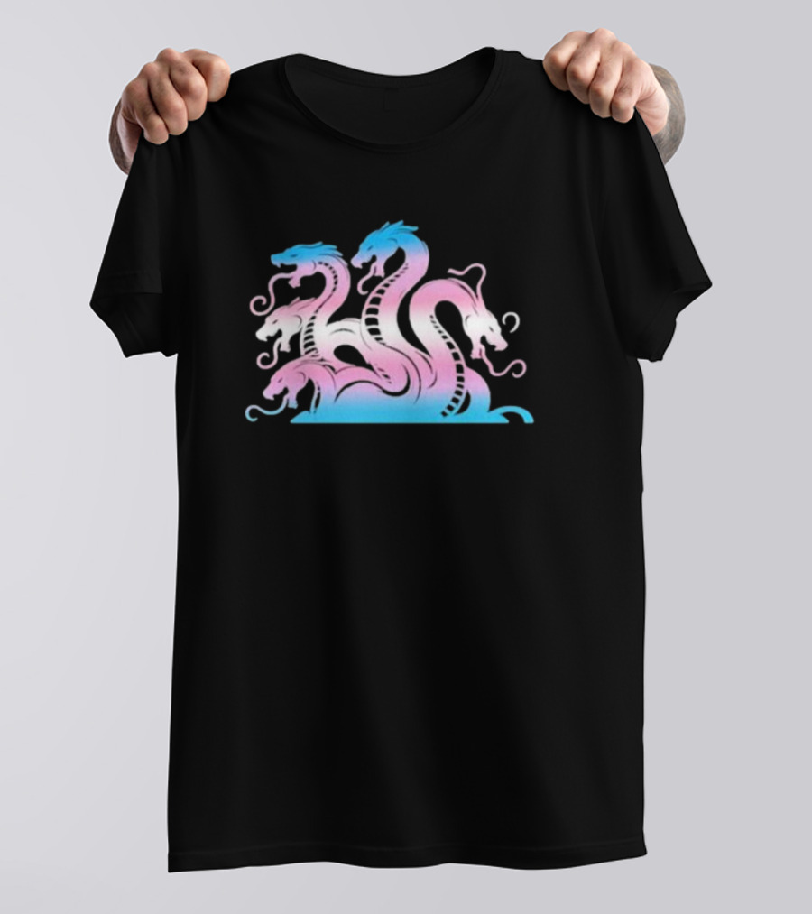 Multi Headed Hydra In Trans Pride Colors T-Shirt