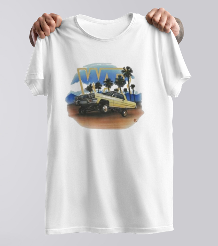 War Low Rider Airbrush Palm Trees Classic Car Lifted T-Shirt