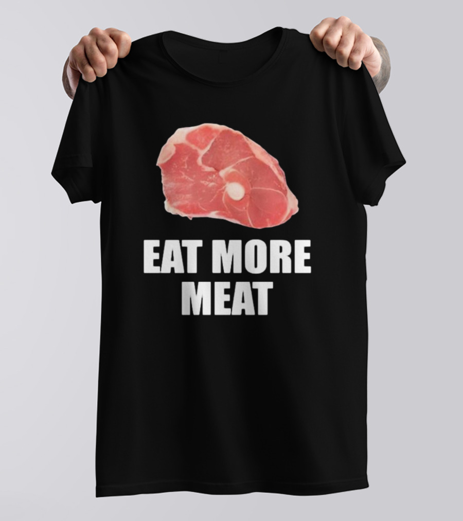 Oscar De La Hoya Wearing Eat More Meat Steak Slice T-Shirt
