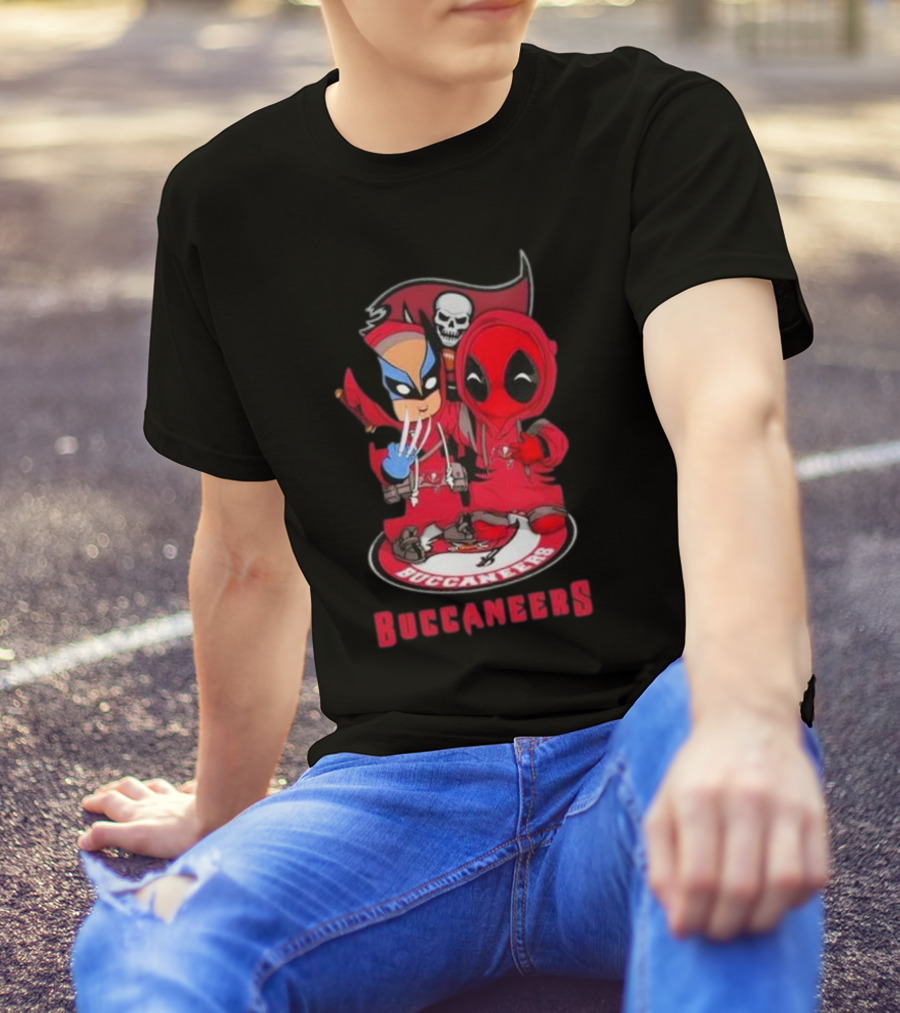 Tampa Bay Buccaneers Marvel Wolverine Deadpool Buccaneers T-Shirt