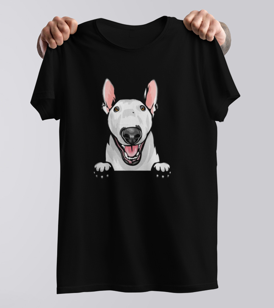 Animal Dog Bull Terrier Peeking With Ears And Nose T-Shirt