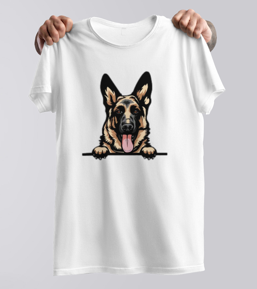 German Shepherd Dog Peeking Design Animal R5fvgb Color T-Shirt