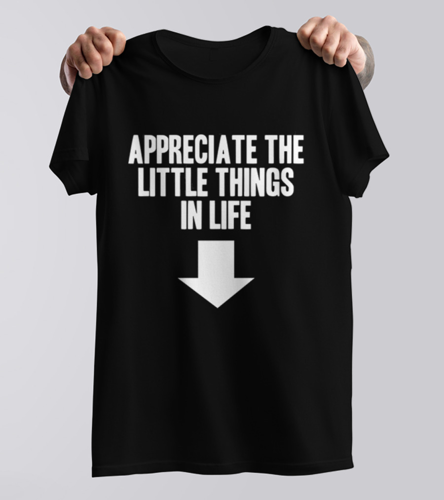 Appreciate The Little Things In Life Down Arrow T-Shirt