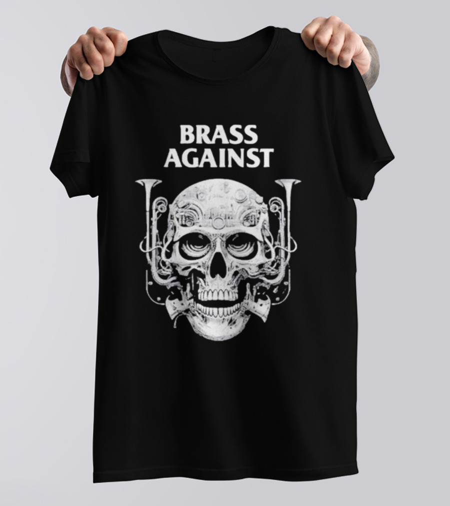 Brass Against Skull And Horns T-Shirt