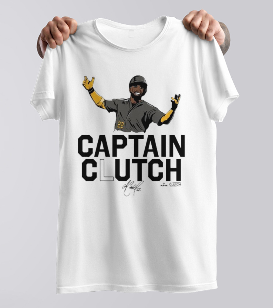 Captain Clutch Andrew McCutchen 22 Signature Gesture T-Shirt