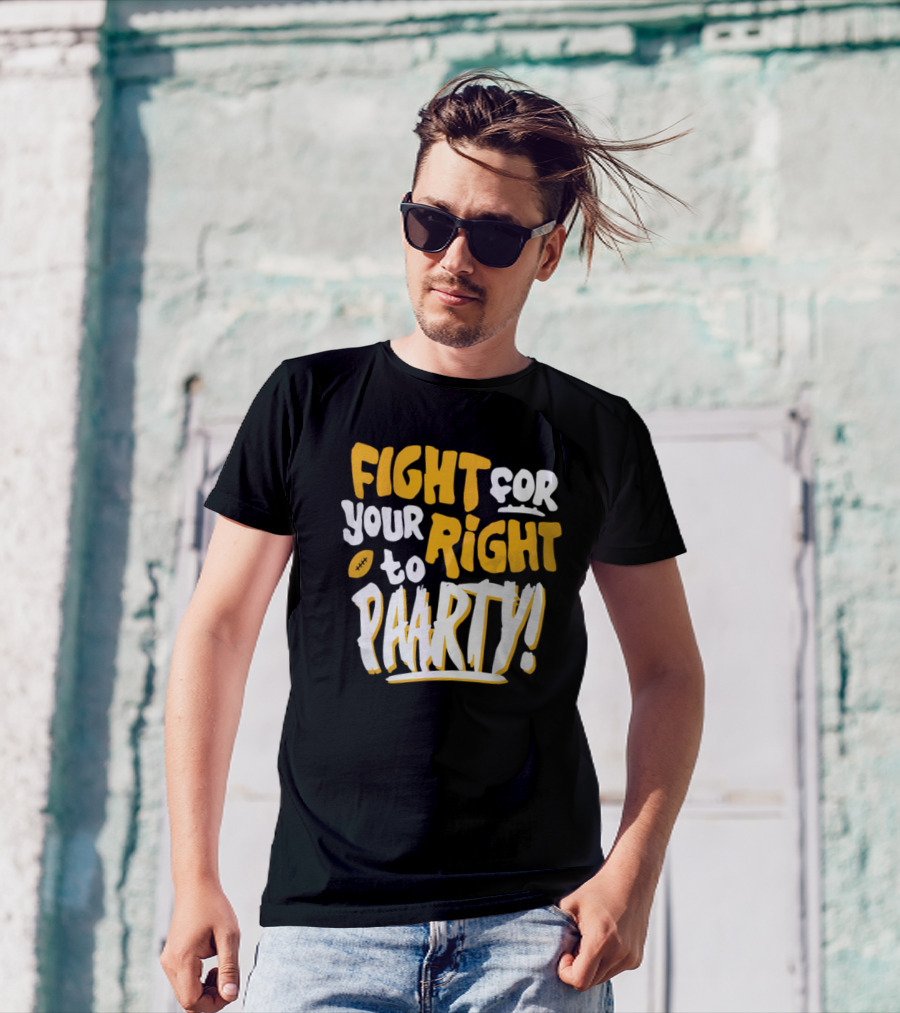 Fight For Your Right To Party Charlie Hustle Shop Football T-Shirt