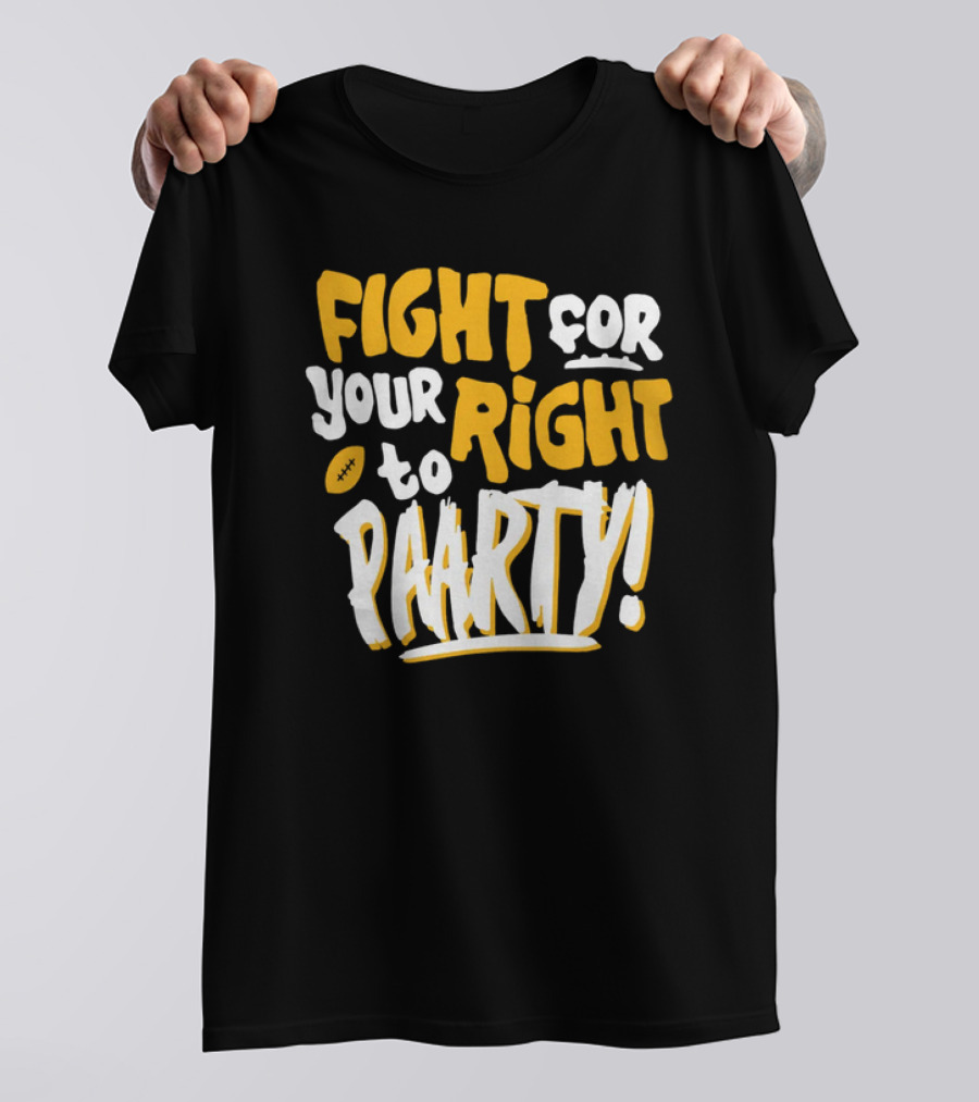 Fight For Your Right To Party Charlie Hustle Shop Football T-Shirt