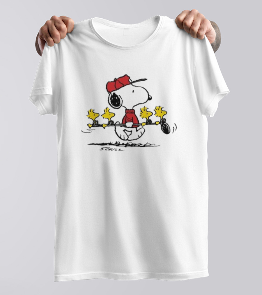 Snoopy Fishing With Woodstock Crew Summer Peanuts T-Shirt