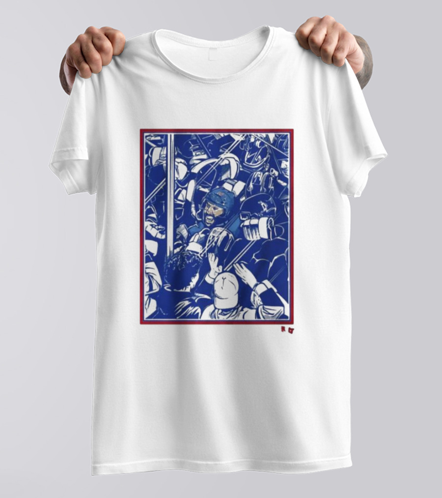 Vincent Trocheck Dogpile Hockey Team Celebration In Blue And White T-Shirt