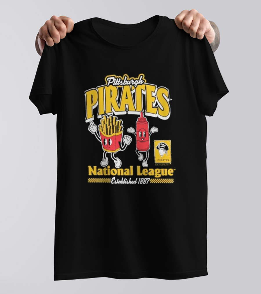 Pittsburgh Pirates National League Established 1887 Fries Ketchup Cooperstown Collection T-Shirt