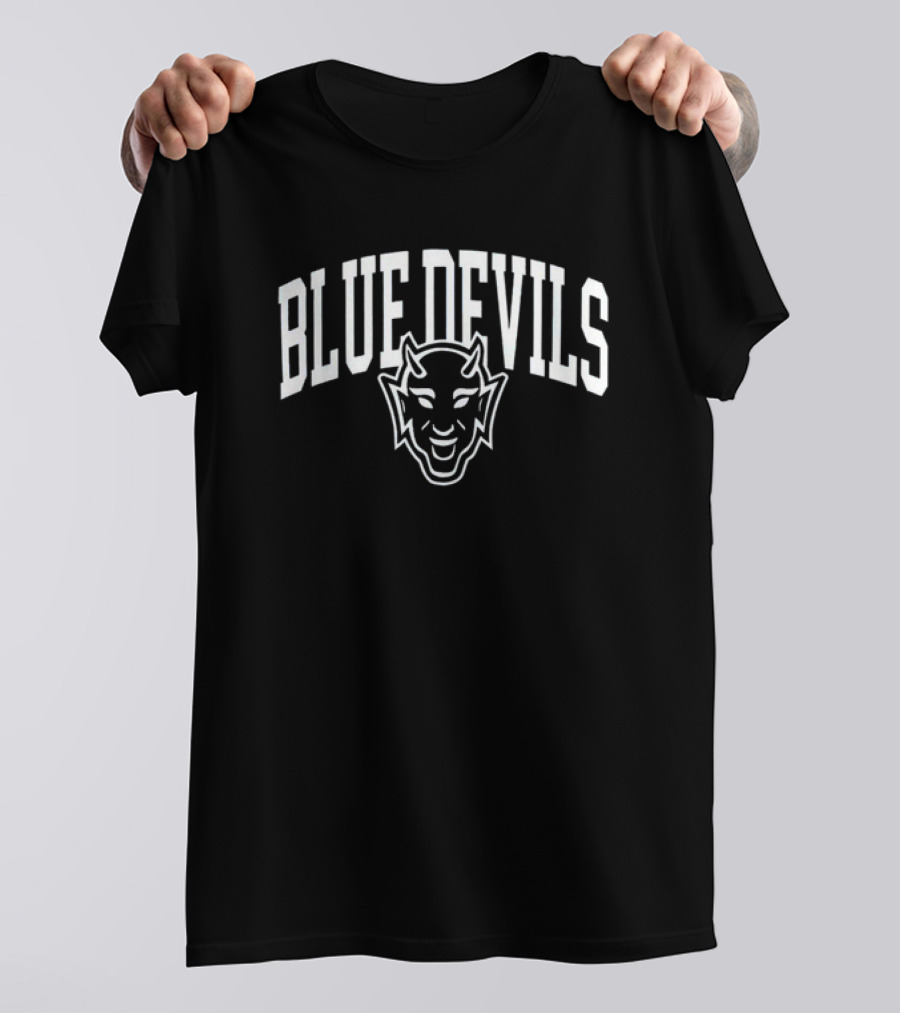 Duke Blue Devils Devil Head Emblem And Text T-Shirt