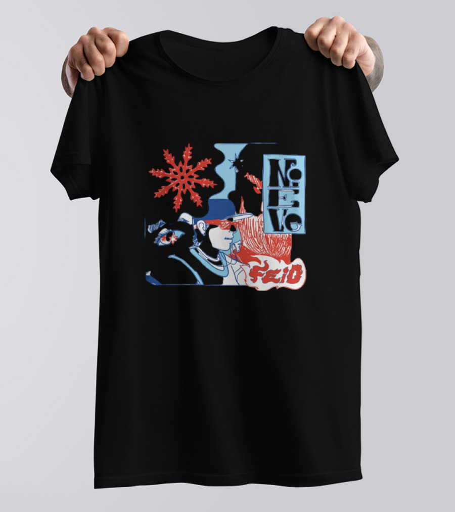 Ferxxo Merch Store Feid Nieve Snowflake Graphic Hip-Hop T-Shirt
