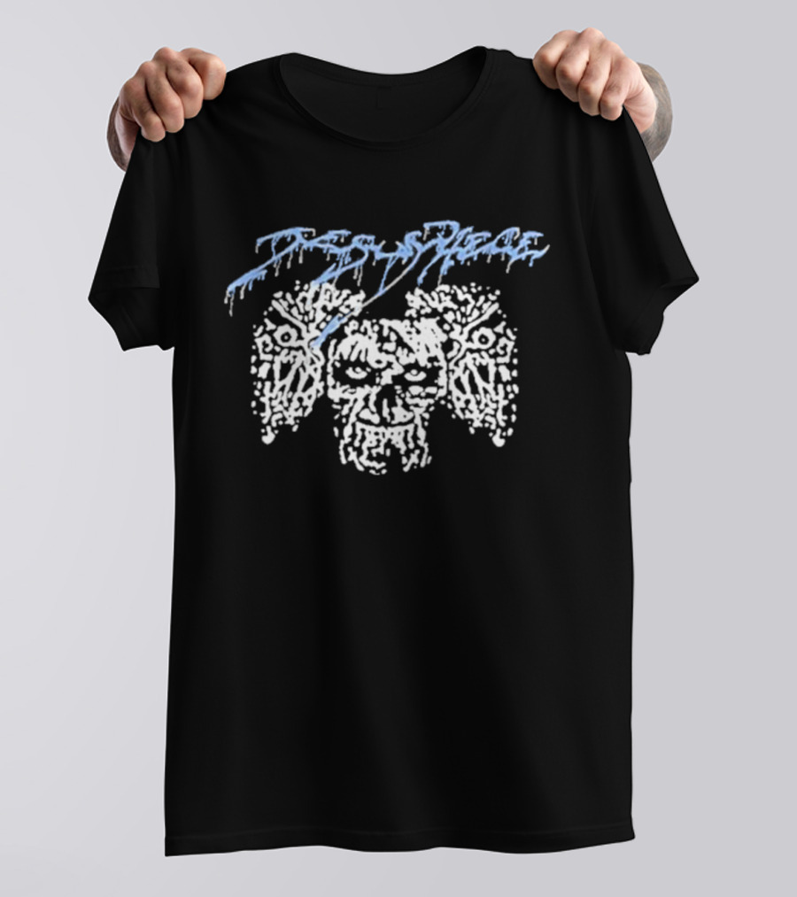 Coldcuts Jesus Piece Three Skulls Distorted Typography T-Shirt