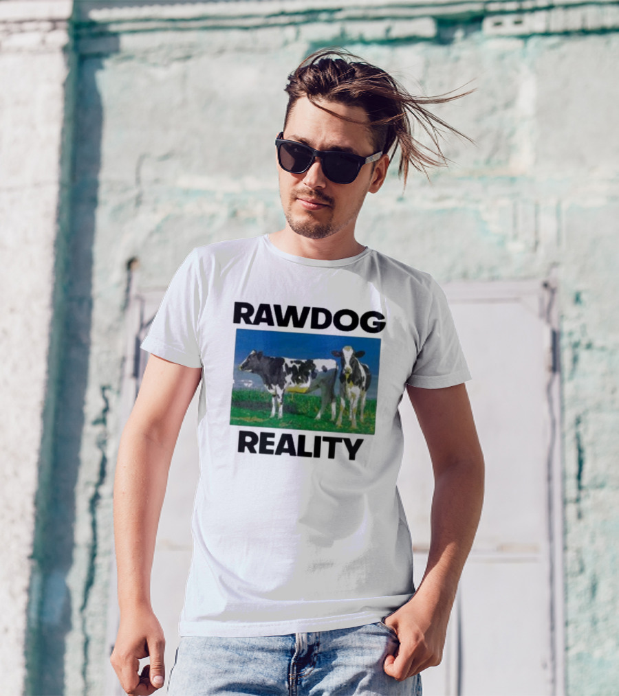 Findsleeptees Rawdog Reality Cows In Green Pasture T-Shirt