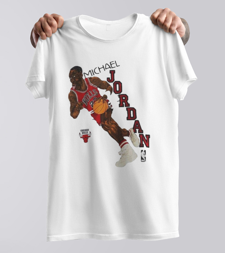 Michael Jordan Chicago Bulls Cartoon NBA T-Shirt