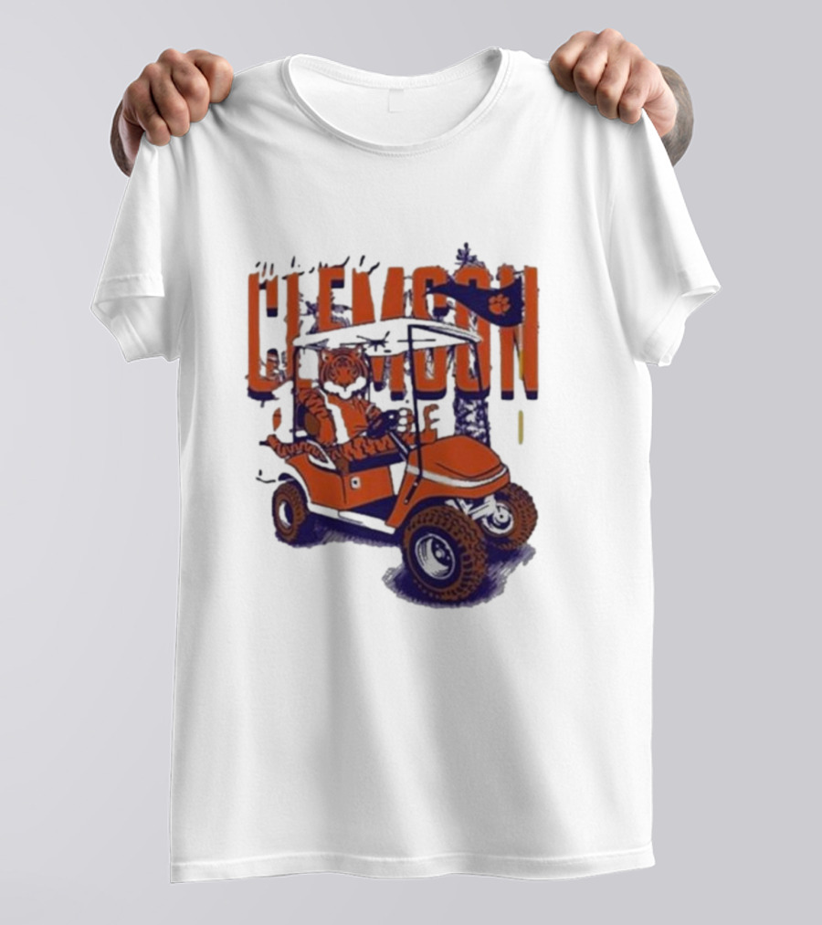 Clemson Tigers Golf Cart Mascot Adventure T-Shirt