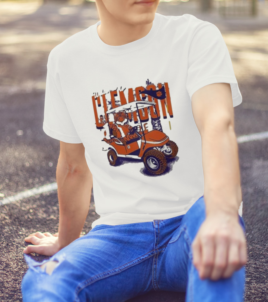 Clemson Tigers Golf Cart Mascot Adventure T-Shirt