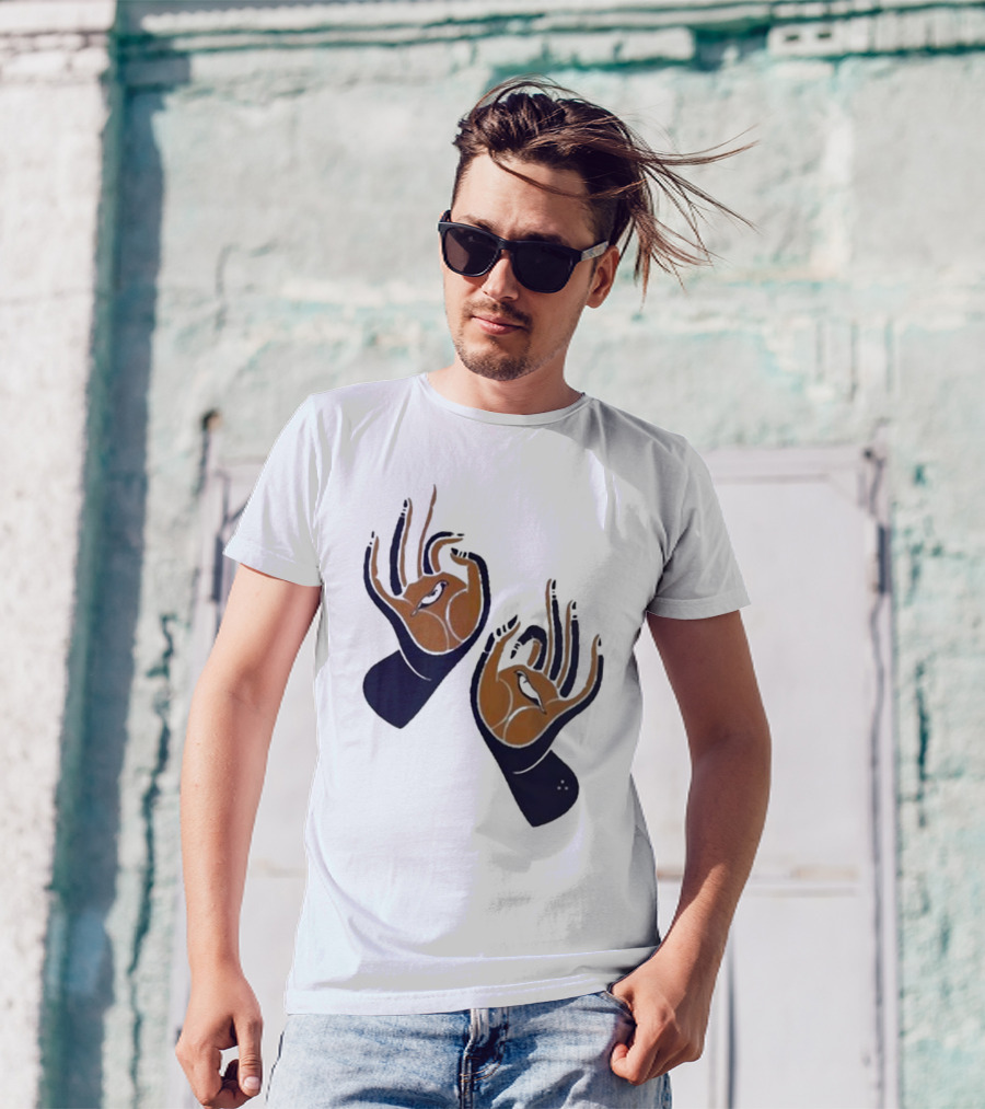 Zwangere Guy Zg Hands Bird Motif T-Shirt