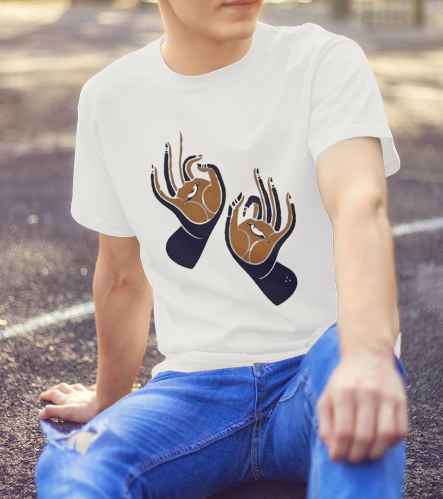 Zwangere Guy Zg Hands Bird Motif T-Shirt