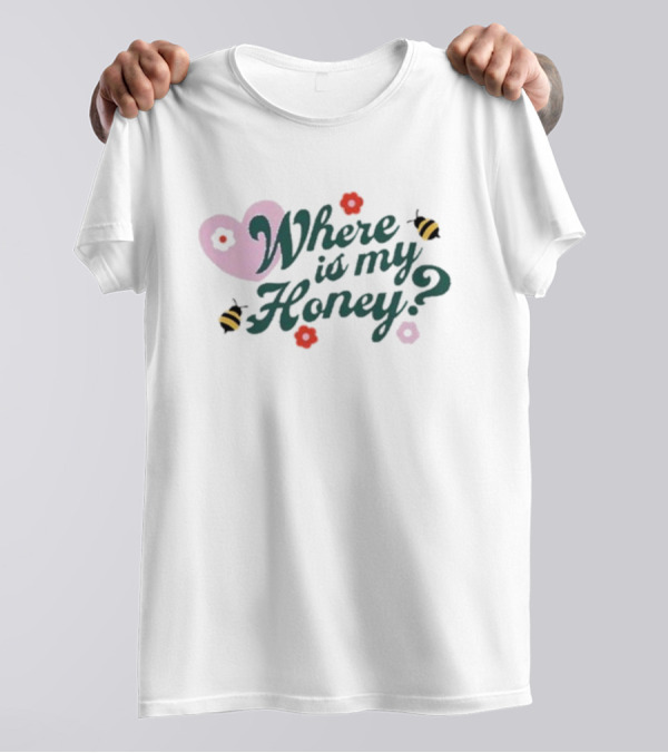 Fanjoy Stephanie Soo Where Is My Honey Bee Heart Flowers T-Shirt
