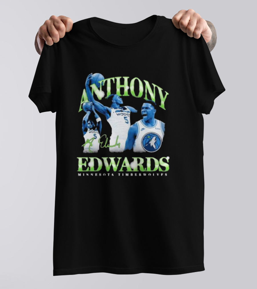 Anthony Edwards Wolves Minnesota Timberwolves 90s Retro T-Shirt