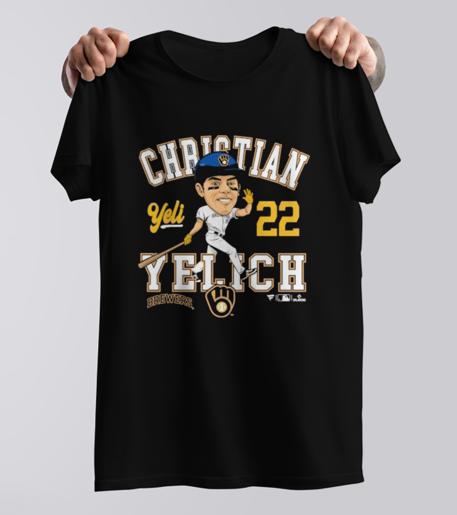 Christian Yelich Milwaukee Brewers Yeli 22 Caricature Players T-Shirt