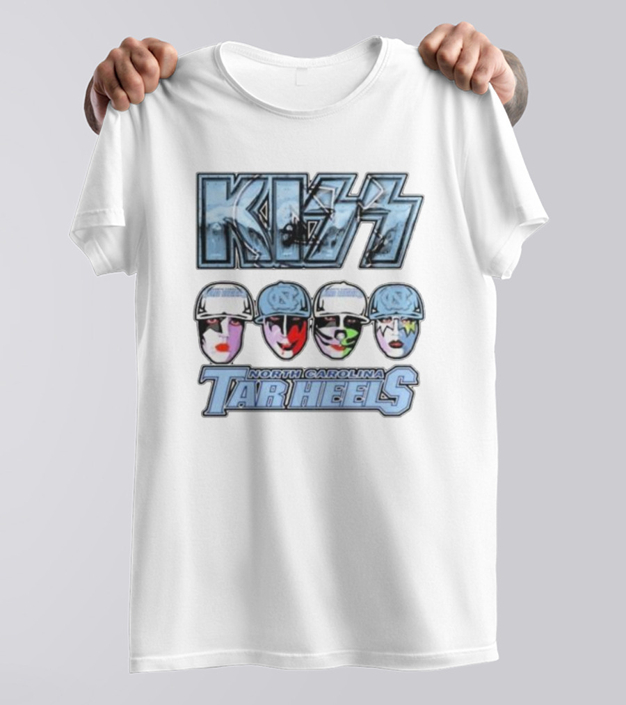 KISS North Carolina Tar Heels Face Paint Logo Fans T-Shirt