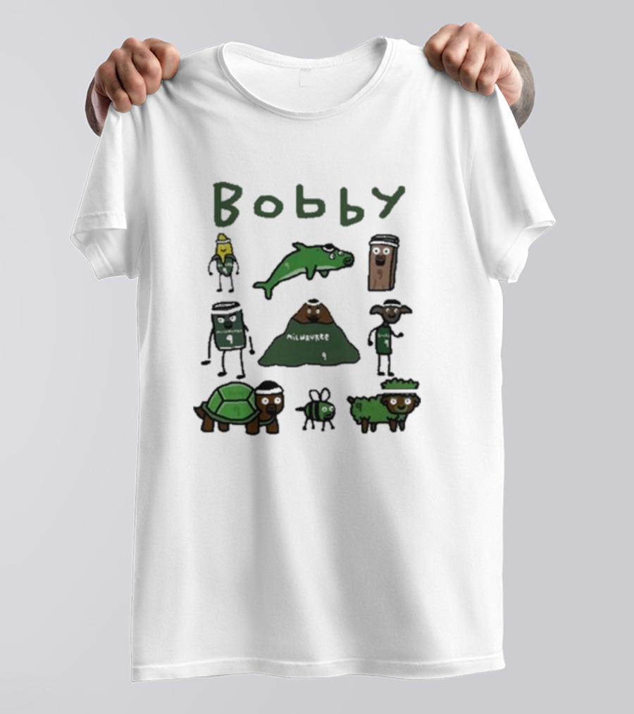 Bobby Milwaukee Nine Characters With Animals And Mountain T-Shirt