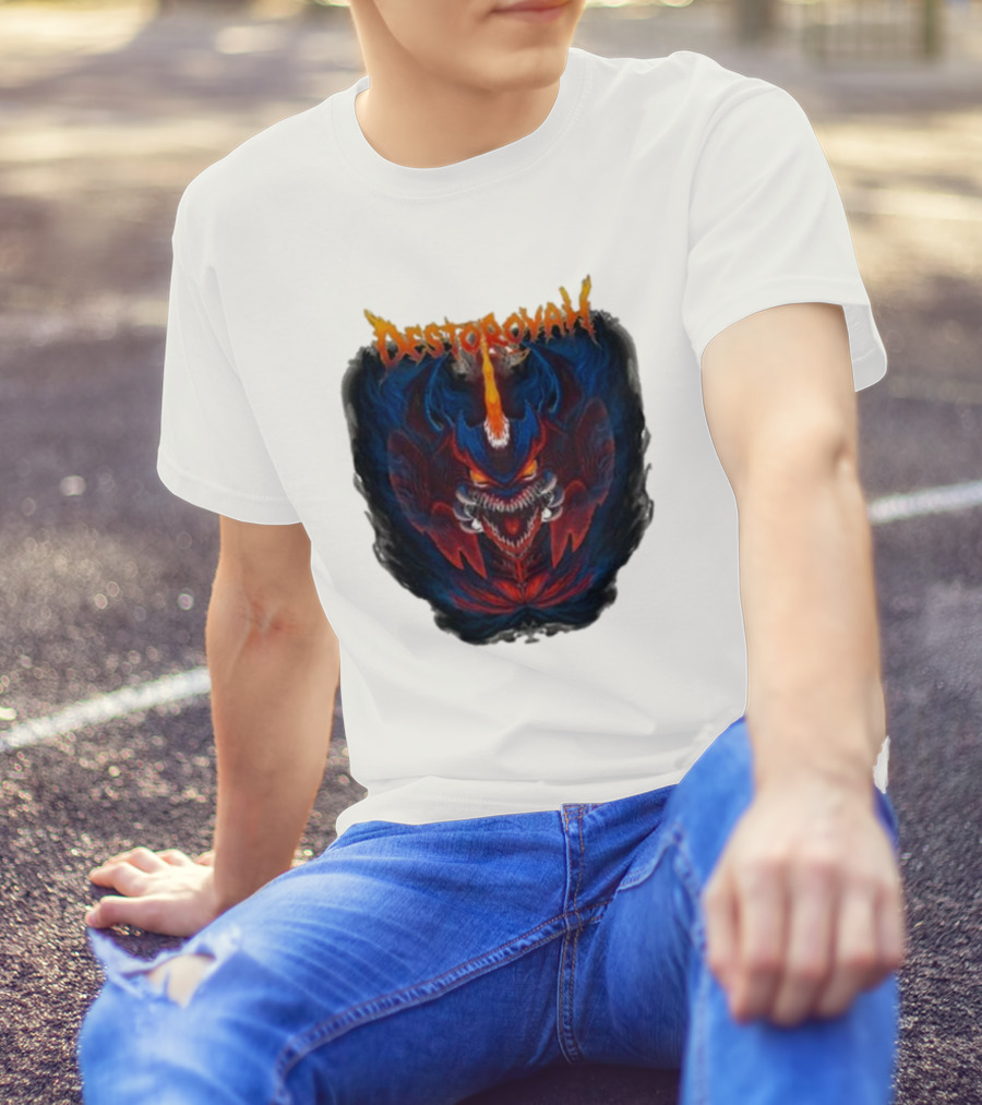 Cavitycolors Destoroyah Fiery Monster Graphics T-Shirt